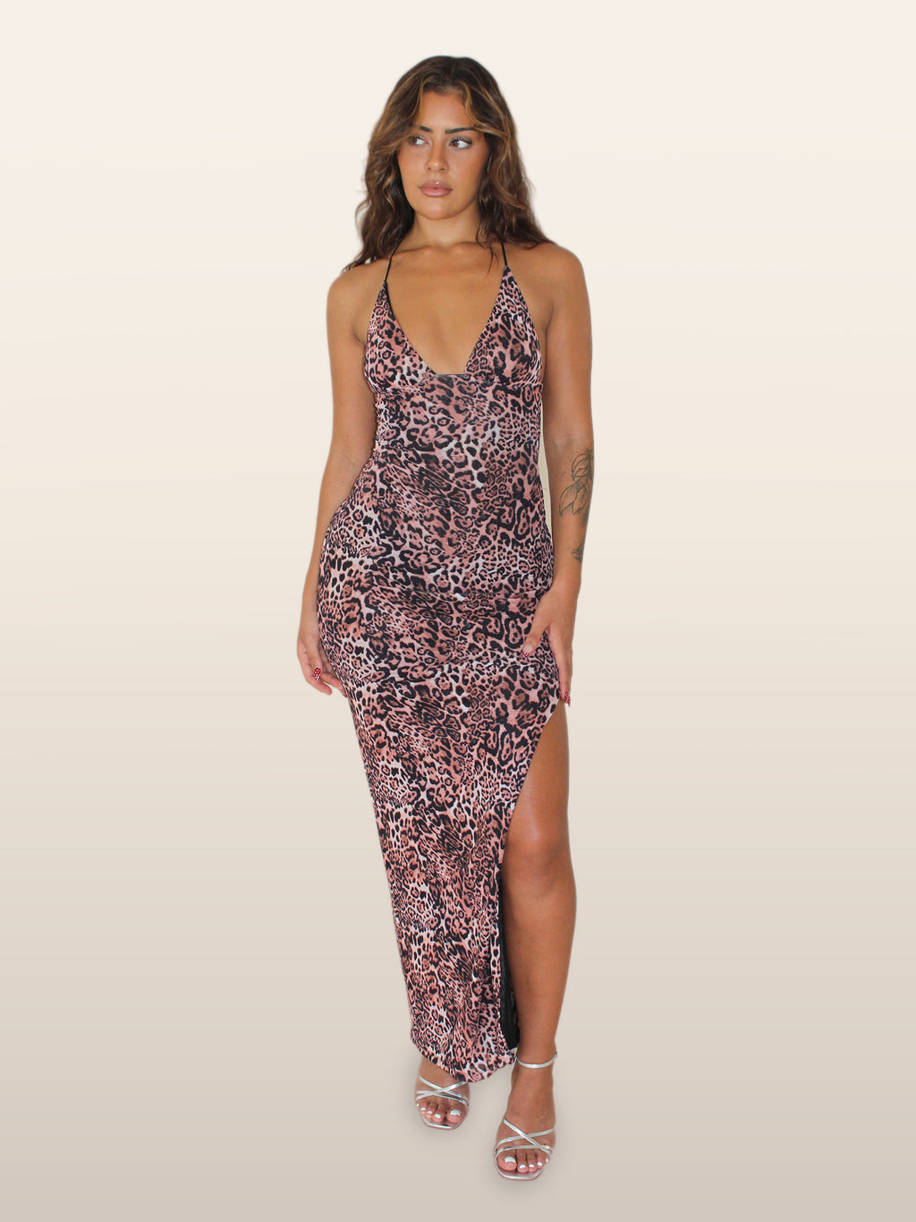 Las Vegas Nights Slip Maxi Dress — Leopard Print